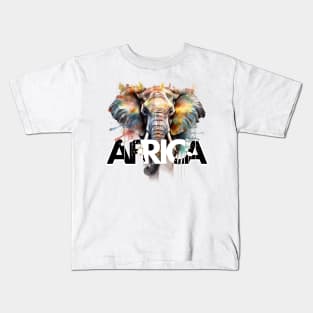 Africa-inspired | Colorful Elephant Watercolor Art Kids T-Shirt